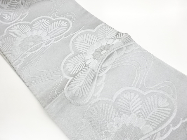 JAPANESE KIMONO / FUKURO OBI / WOVEN STREAM WITH PINE & KIKU